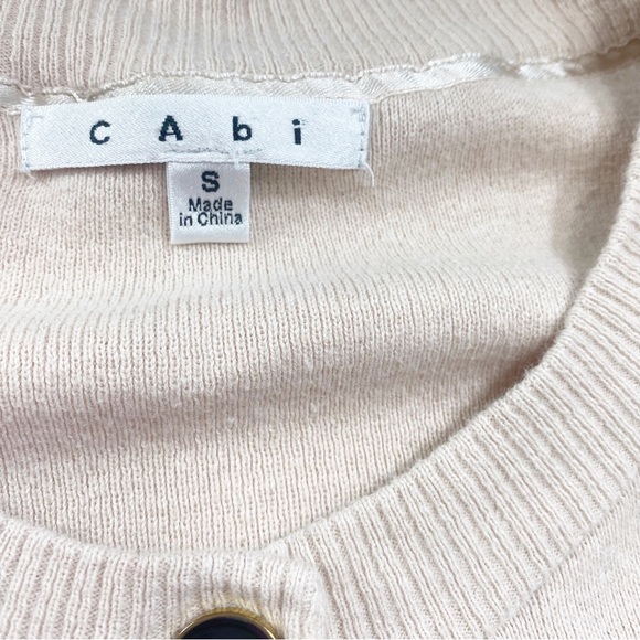 Cabi Cardigan Sweater Cream Work Professional Beige Pockets Buttons Size medium - Picture 7 of 9
